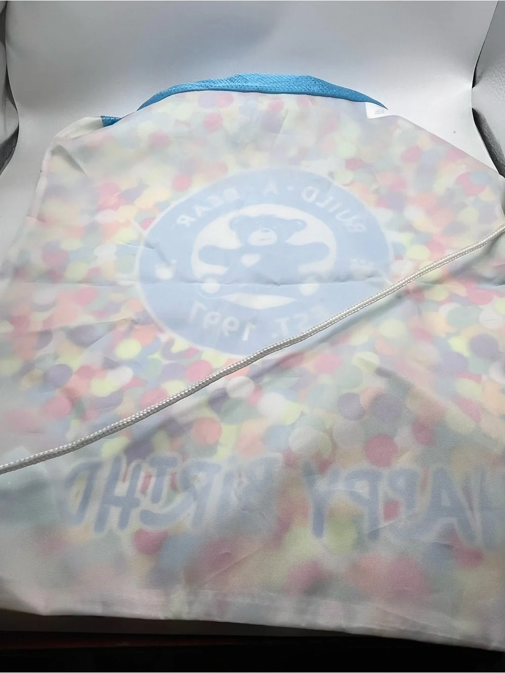 Build-A-Bear Multicolor Confetti Happy Birthday Swim Drawstring Bag